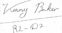 Kenny Baker's Autograph